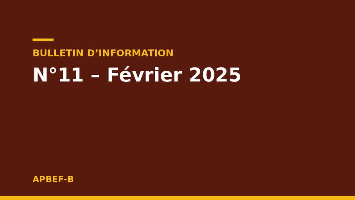 Bulletin d'information : N°11 – Février 2025